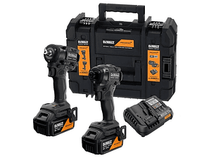 KIT McLaren XR 18V = Aparafusador de Impacto + Chave de Impacto 1/2'' 406Nm + 2 baterias Li-Ion 5Ah + mala TSTAK DEWALT 