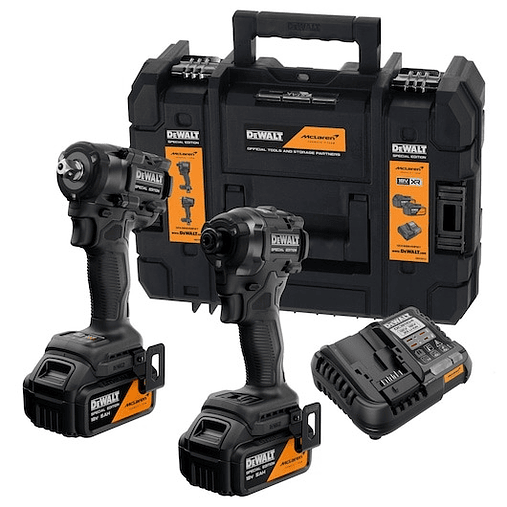 KIT McLaren XR 18V = Aparafusador de Impacto + Chave de Impacto 1/2'' 406Nm + 2 baterias Li-Ion 5Ah + mala TSTAK DEWALT  1