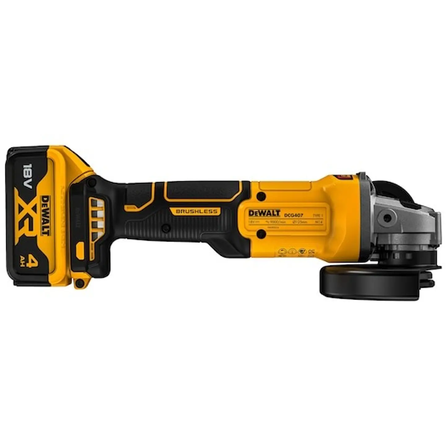 Rebarbadora Acabamentos sem escovas XR 18V 125mm com 2 baterias Li-Ion 4Ah com mala TSTAK DEWALT  6