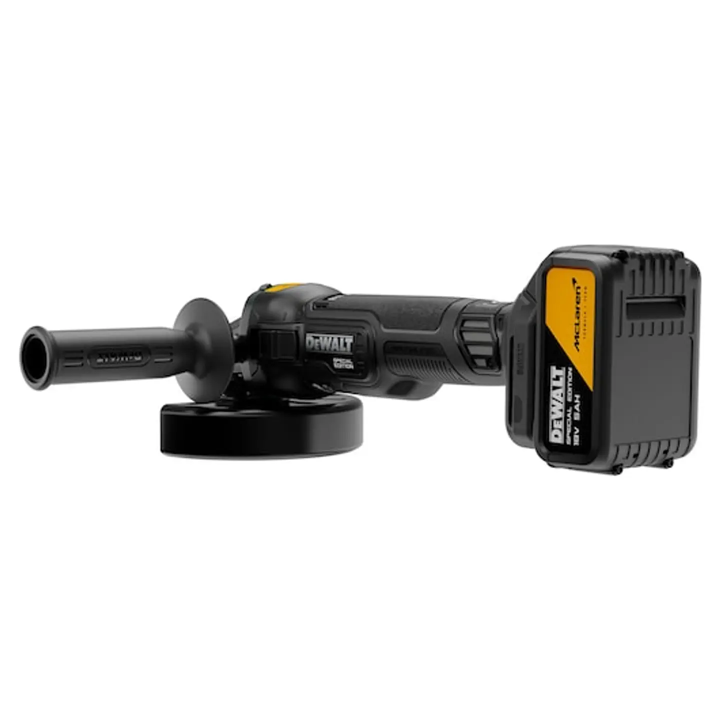 Rebarbadora Acabamentos McLaren sem escovas XR 18V 125mm com 2 baterias Li-Ion 5Ah com Travão, Embraiagem, Arranque suave, Bloqueio e re-arranque e mala TSTAK DEWALT  17