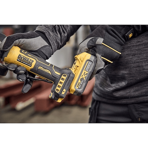 Rebarbadora Acabamentos sem escovas XR 18V 125mm sem carregador/bateria com interruptor homem-morto estilo neumático, Travão, Embraiagem, Arranque suave, Bloqueio e re-arranque DEWALT  3