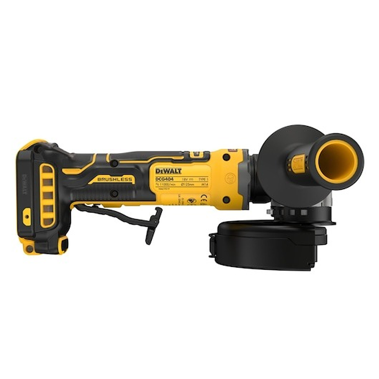 Rebarbadora Acabamentos sem escovas XR 18V 125mm sem carregador/bateria com interruptor homem-morto estilo neumático, Travão, Embraiagem, Arranque suave, Bloqueio e re-arranque DEWALT  9