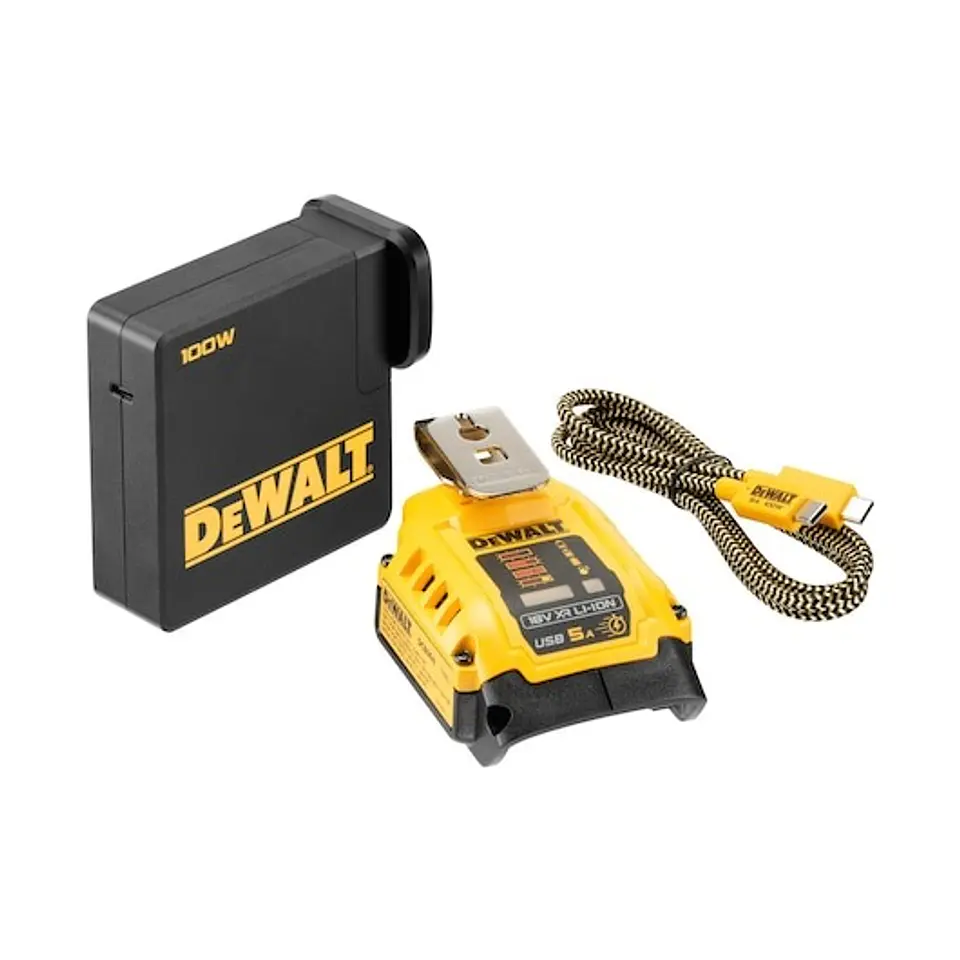 Carregador 5Ah p/ dispositivos e baterias com entrada e saída USB-C DEWALT 1
