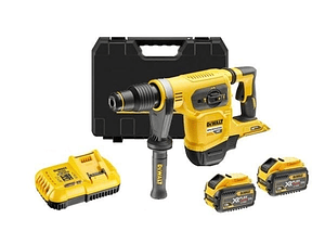 Martelo perfurador SDS-Max Eletropneumático sem escovas XR FLEXVOLT 54V SDS-Max 5kg 6,1J 3 Modos com 2 baterias 54V/18V Li-Ion 9,0Ah e mala DEWALT