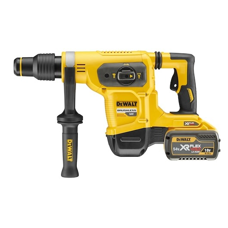 Martelo perfurador SDS-Max Eletropneumático sem escovas XR FLEXVOLT 54V SDS-Max 5kg 6,1J 3 Modos com 2 baterias 54V/18V Li-Ion 9,0Ah e mala DEWALT 2
