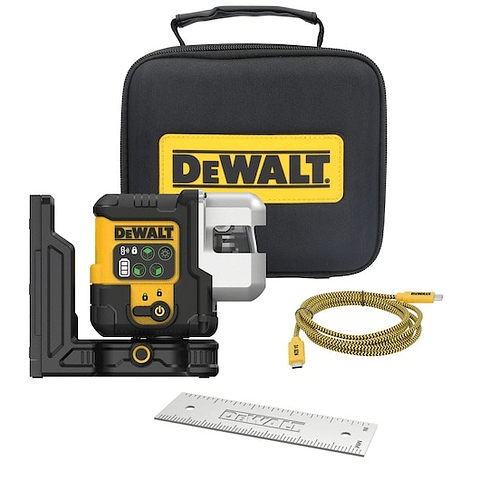 Nível Laser autonivelante USB-C VERDE de 3 linhas 180° DEWALT 