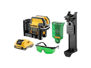 Nível Laser autonivelante VERDE de linhas em cruz + 5 pontos XR 12V com bateria Li-Ion 2Ah DEWALT 