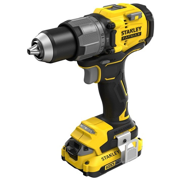 Berbequim com Percussão BRUSHLESS V20 Li-Ion 18V 80Nm. Inclui 2 baterias Li-Ion 2Ah, carregador 1.25A e mala STANLEY  1