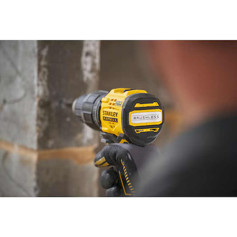 Berbequim com Percussão BRUSHLESS V20 Li-Ion 18V 60Nm. Inclui 2 baterias Li-Ion 2Ah, carregador 1.25A e mala Pro-Stack STANLEY 3