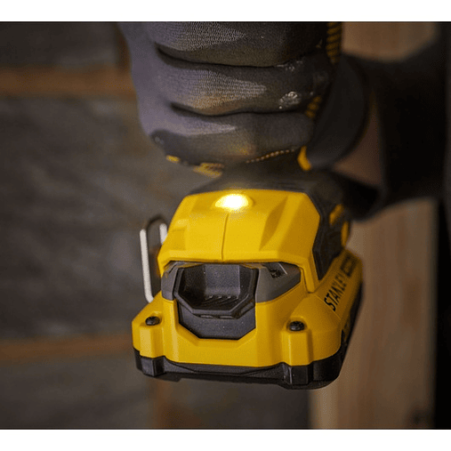 Berbequim com Percussão BRUSHLESS V20 Li-Ion 18V 60Nm. Inclui 2 baterias Li-Ion 2Ah, carregador 1.25A e mala Pro-Stack STANLEY 4