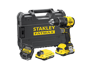 Berbequim com Percussão BRUSHLESS V20 Li-Ion 18V 60Nm. Inclui 2 baterias Li-Ion 2Ah, carregador 1.25A e mala Pro-Stack STANLEY