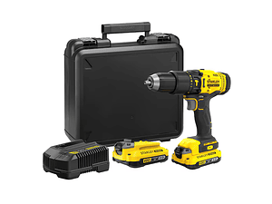 Berbequim com Percussão V20 Li-Ion 18V 50Nm. Inclui 2 baterias Li-Ion 2,0Ah, carregador 1,25A e mala STANLEY 