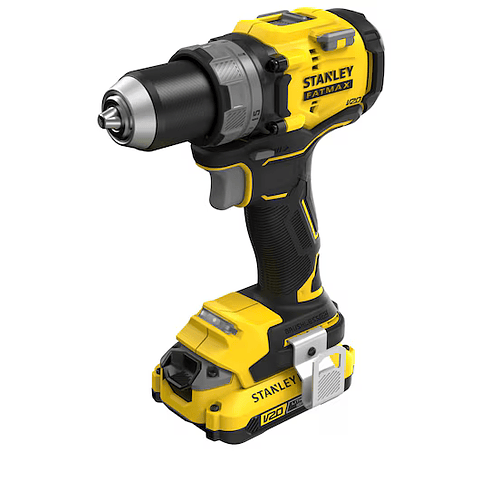 Berbequim Aparafusador BRUSHLESS V20 Li-Ion 18V 80Nm. Inclui 2 baterias Li-Ion 2Ah, carregador 1.25A e mala de transporte STANLEY 