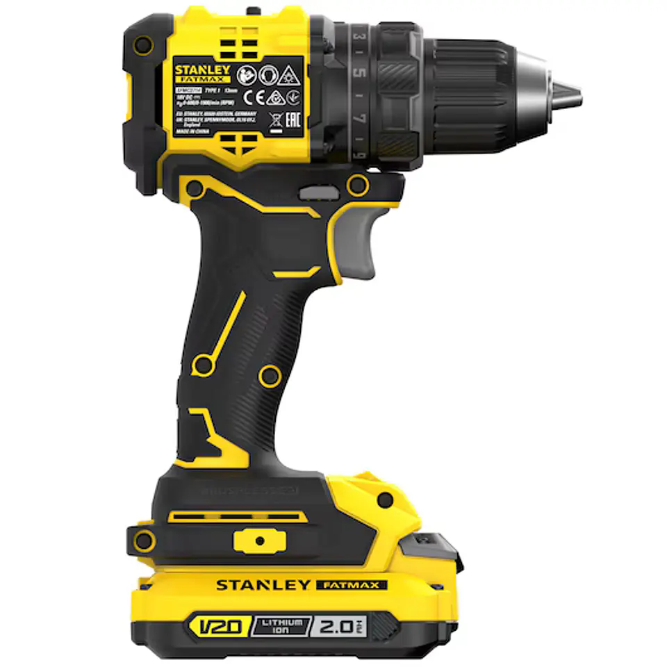 Berbequim Aparafusador BRUSHLESS V20 Li-Ion 18V 60Nm. Inclui 2 baterias Li-Ion 2Ah, carregador 1.25A e mala Pro-Stack STANLEY  5