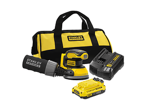 LIXADORA ROTORBITAL V20 LITHIUM-ION 18V Ø125 mm COM 1 BATERIA 2AH, CARREGADOR 2A E SACO DE TRANSPORTE STANLEY