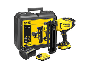 PREGADORA DE ACABAMENTOS V20 LI-ION 18V 16GA COM 2 BATERIAS 2AH, CARREGADOR 2A E MALA STANLEY 