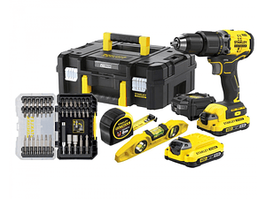 Aparafusadora V20 18V 60Nm 2 x2.0Ah +nivel + fita métrica + 40 acessórios STANLEY 