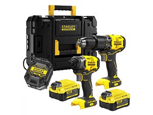 Aparafusadora c/percussão + Aparafusador de Impacto 18V (2)x4.0Ah STANLEY 