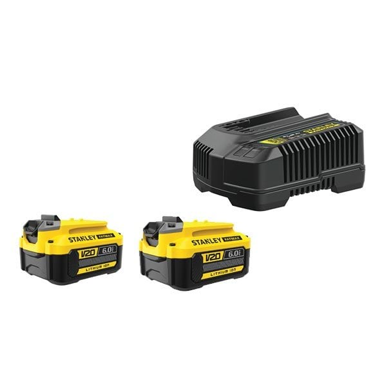 Pack 2 Baterias V20 18V 6Ah + Carregador STANLEY  1