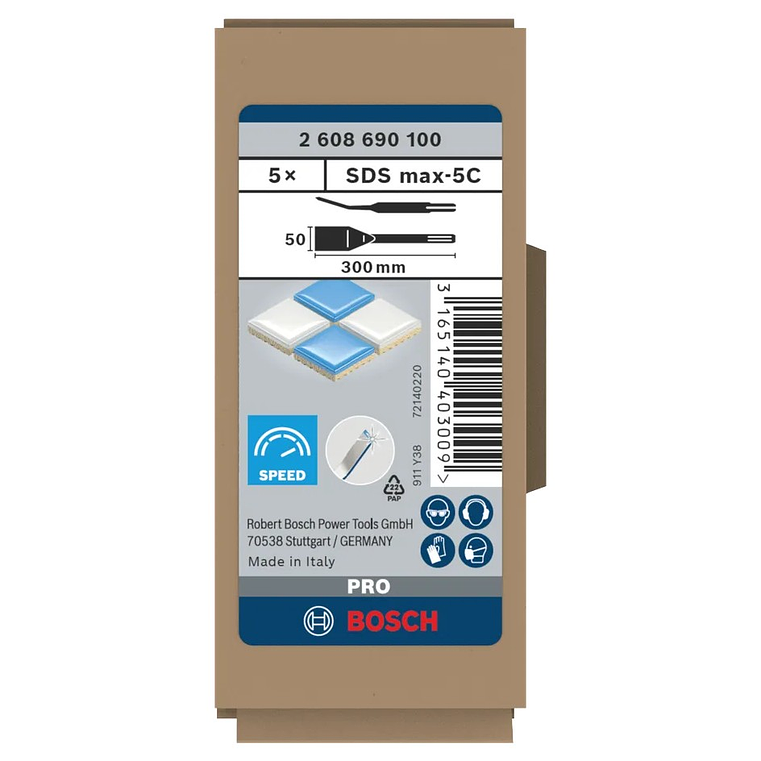 Conjunto de cinzéis para ladrilhos PRO SDS max-5C 5 unid. BOSCH  4
