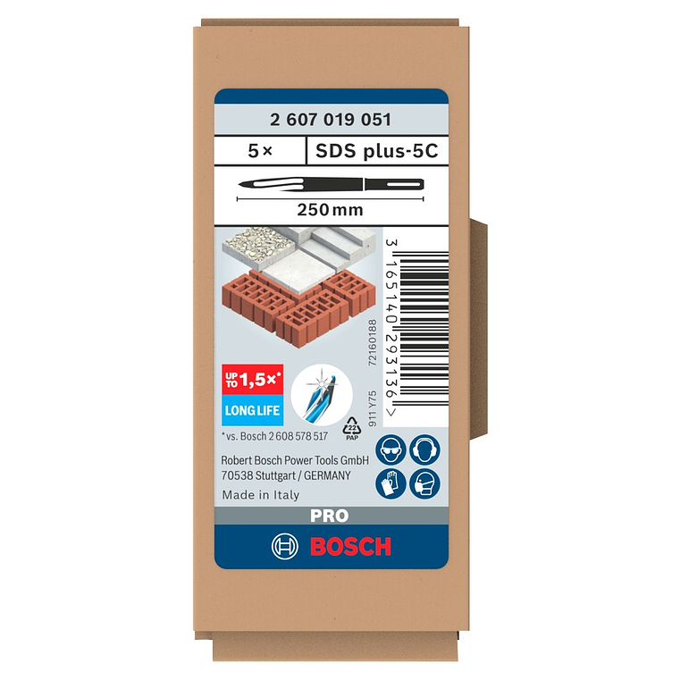 Conjunto de ponteiros PRO SDS plus-5C 5 unid. BOSCH  6