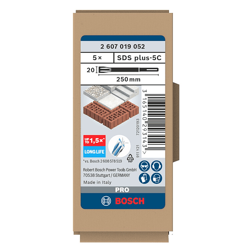 Conjunto de cinzéis planos PRO SDS plus-5C 5 unid. BOSCH  6