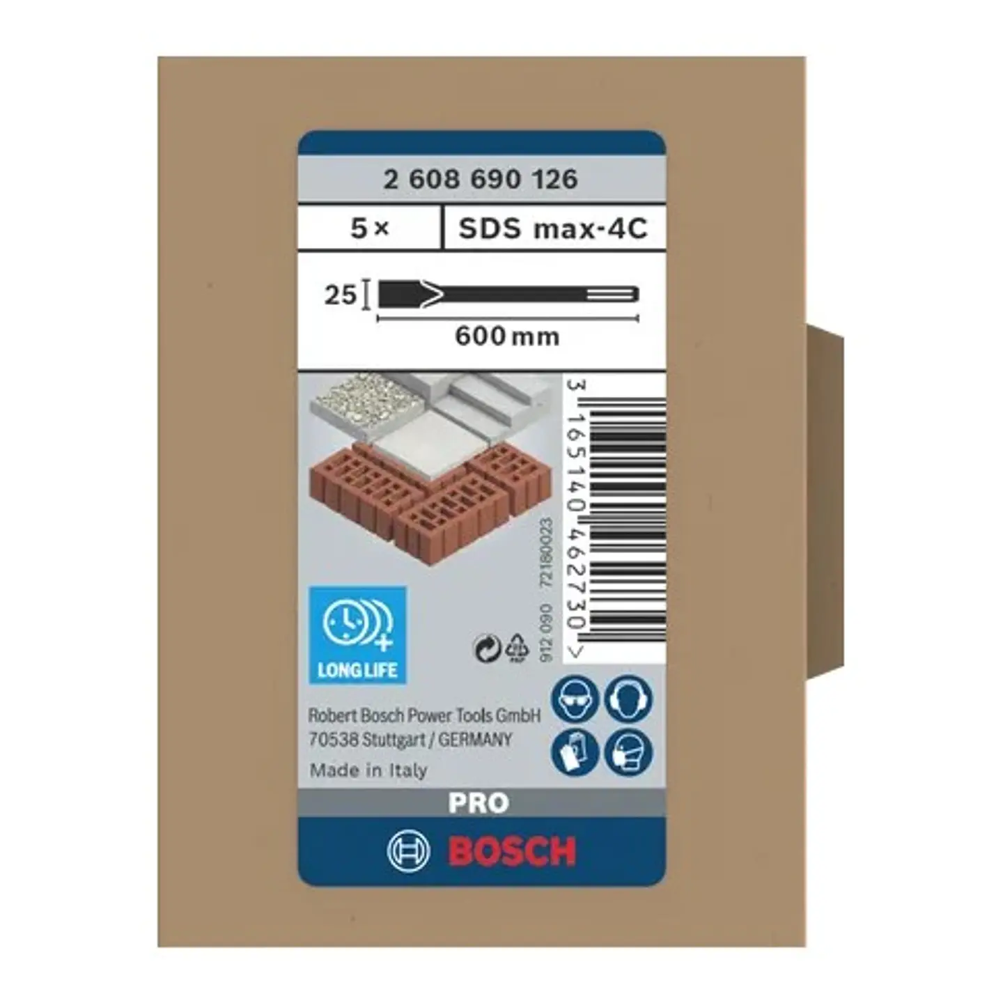 Cinzel plano PRO SDS max-4C 25mm 5 unid. BOSCH  4