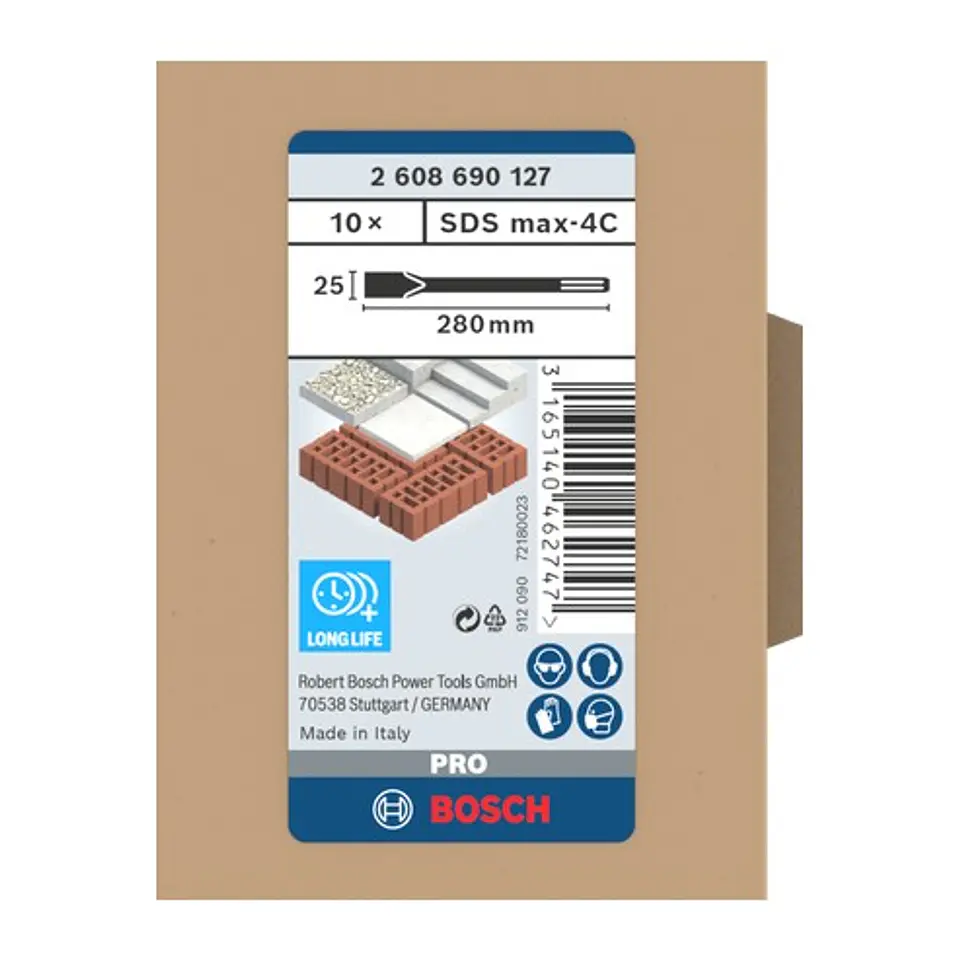 Cinzel plano PRO SDS max-4C 25mm 10 unid. BOSCH 4