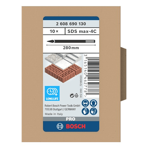 Conjunto de ponteiros PRO SDS max-4C 10 unid. BOSCH 4