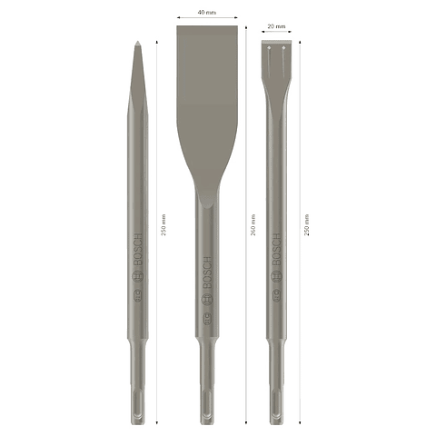 Conjunto de cinzeis PRO SDS plus-5C 3 unid. BOSCH 