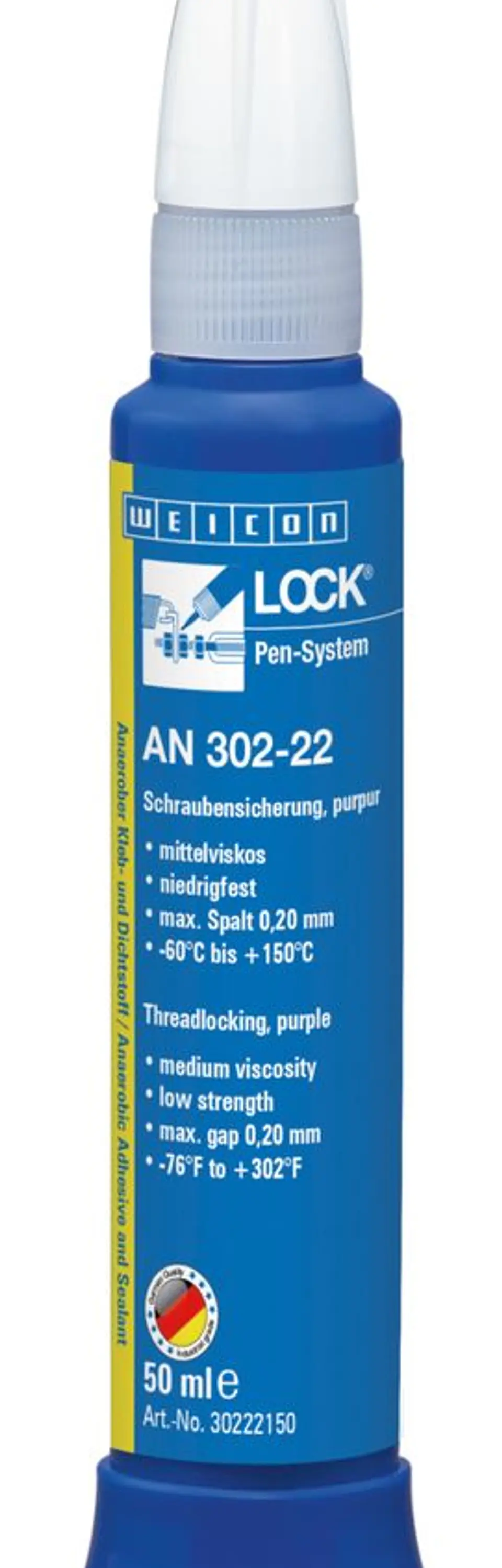 Fixador de Parafusos Resistência Baixa 50ml WeiconLock AN 302-22 WEICON 2