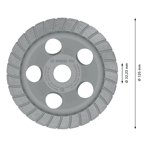 Mó 125mm PRO Multi Material BOSCH