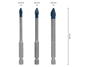 Conjunto de brocas EXPERT 5,6mm x 6,00mm x 8,0mm HEX-9 Hard Ceramic BOSCH 