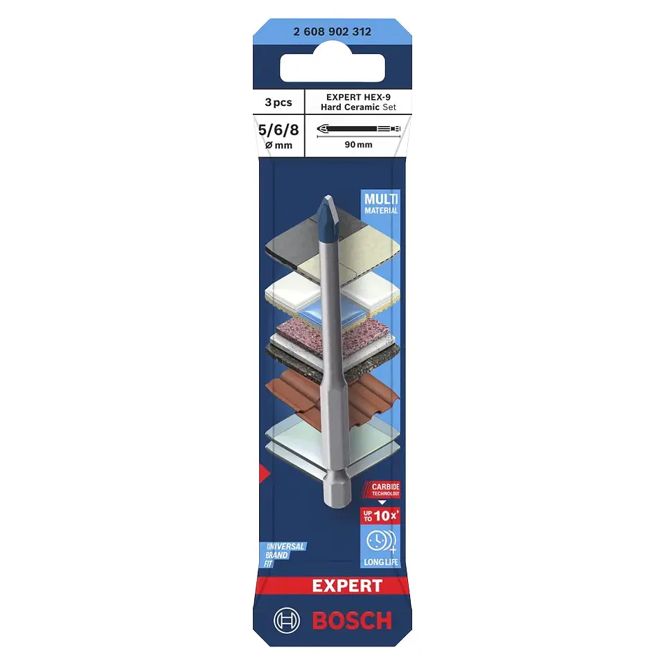 Conjunto de brocas EXPERT HEX-9 Hard Ceramic BOSCH  9