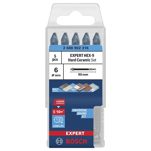 Conjunto de brocas EXPERT HEX-9 Hard Ceramic BOSCH  4