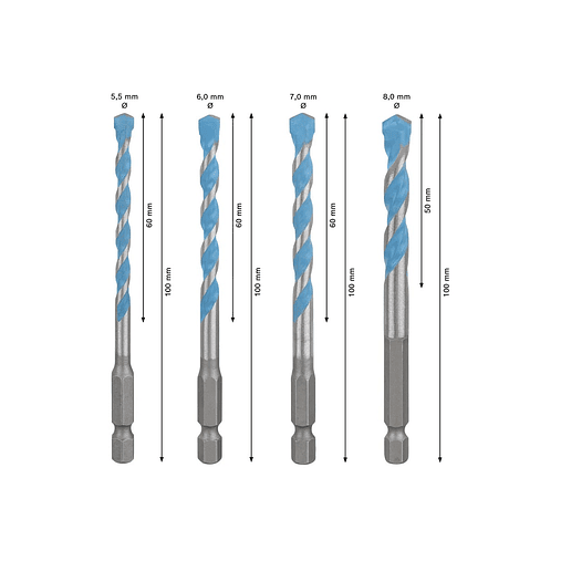 Conjunto de brocas EXPERT HEX-9 Multi Construction BOSCH  2