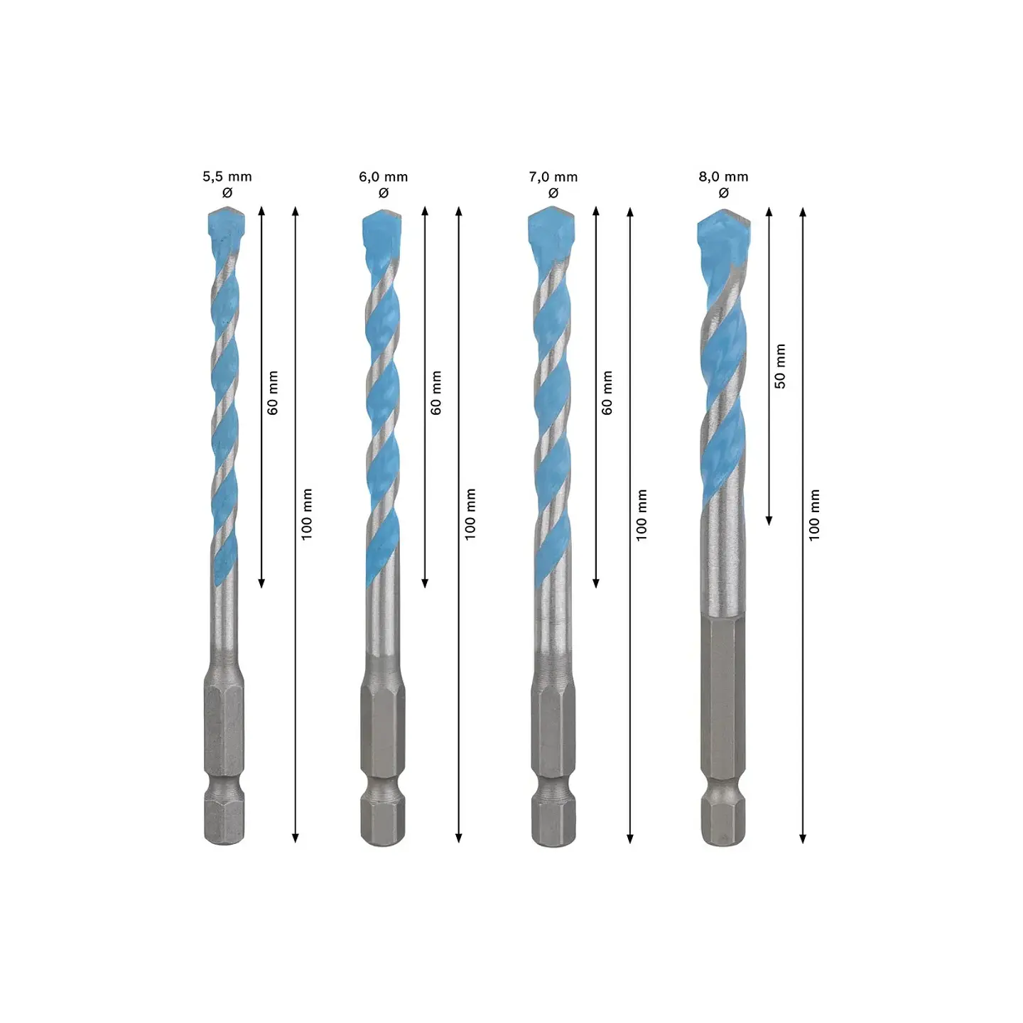 Conjunto de brocas EXPERT HEX-9 Multi Construction BOSCH  2