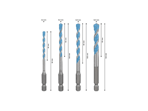 Conjunto de brocas EXPERT HEX-9 Multi Construction BOSCH