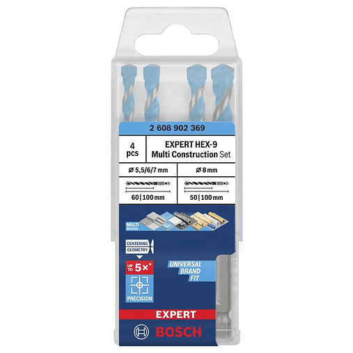 Conjunto de brocas EXPERT HEX-9 Multi Construction BOSCH  3