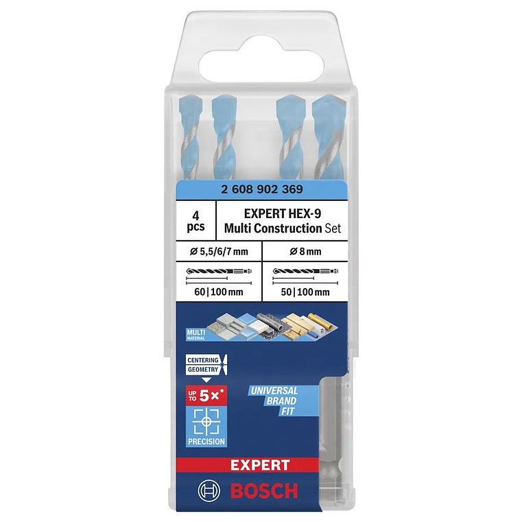 Conjunto de brocas EXPERT HEX-9 Multi Construction BOSCH  3