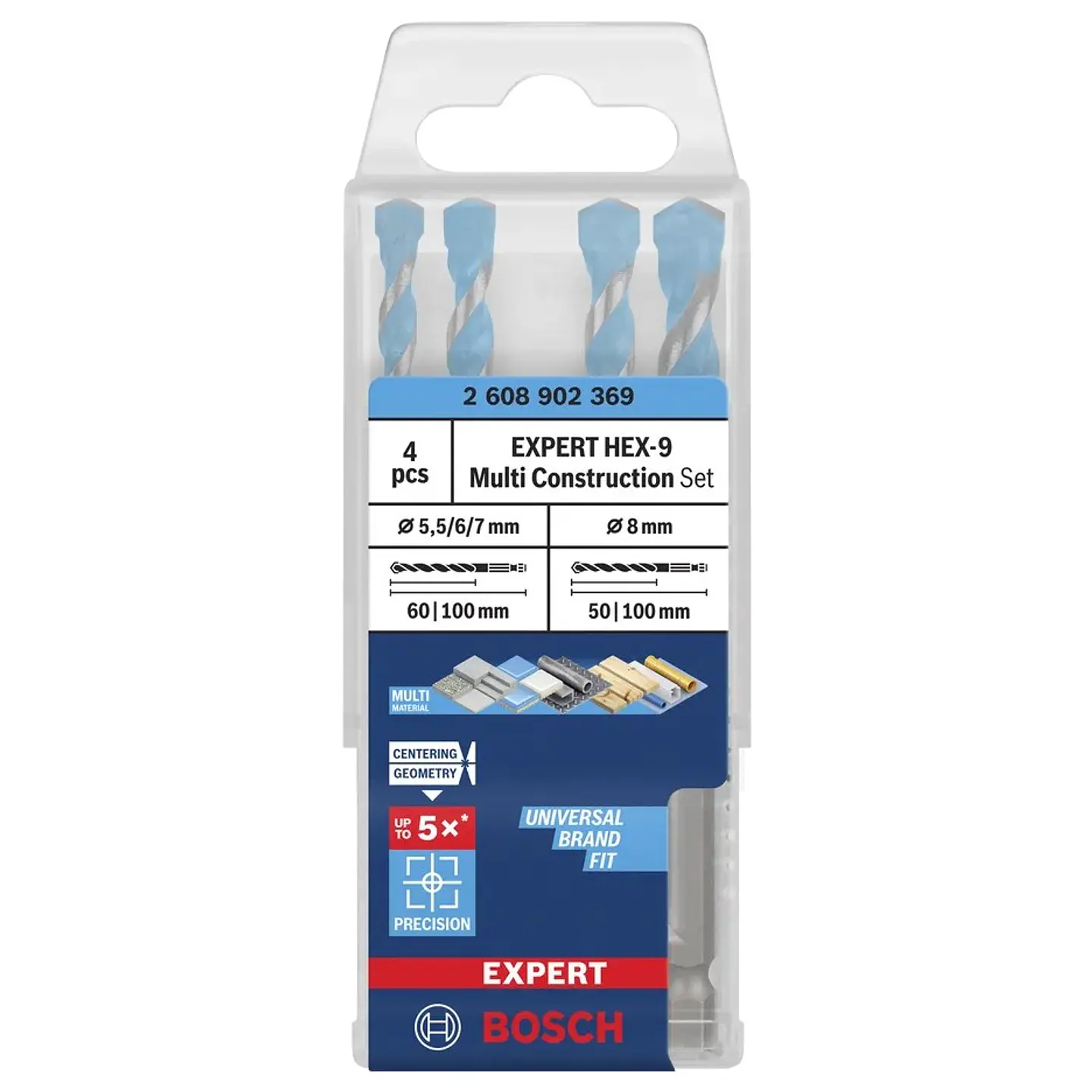 Conjunto de brocas EXPERT HEX-9 Multi Construction BOSCH  3