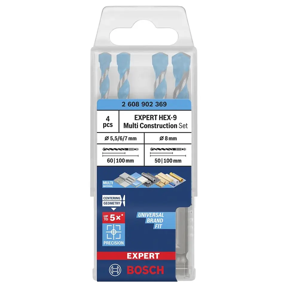 Conjunto de brocas EXPERT HEX-9 Multi Construction BOSCH  3