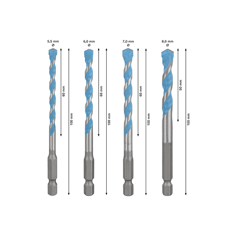 Conjunto de brocas EXPERT HEX-9 Multi Construction BOSCH 