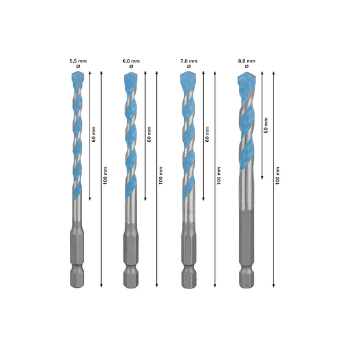 Conjunto de brocas EXPERT HEX-9 Multi Construction BOSCH  2