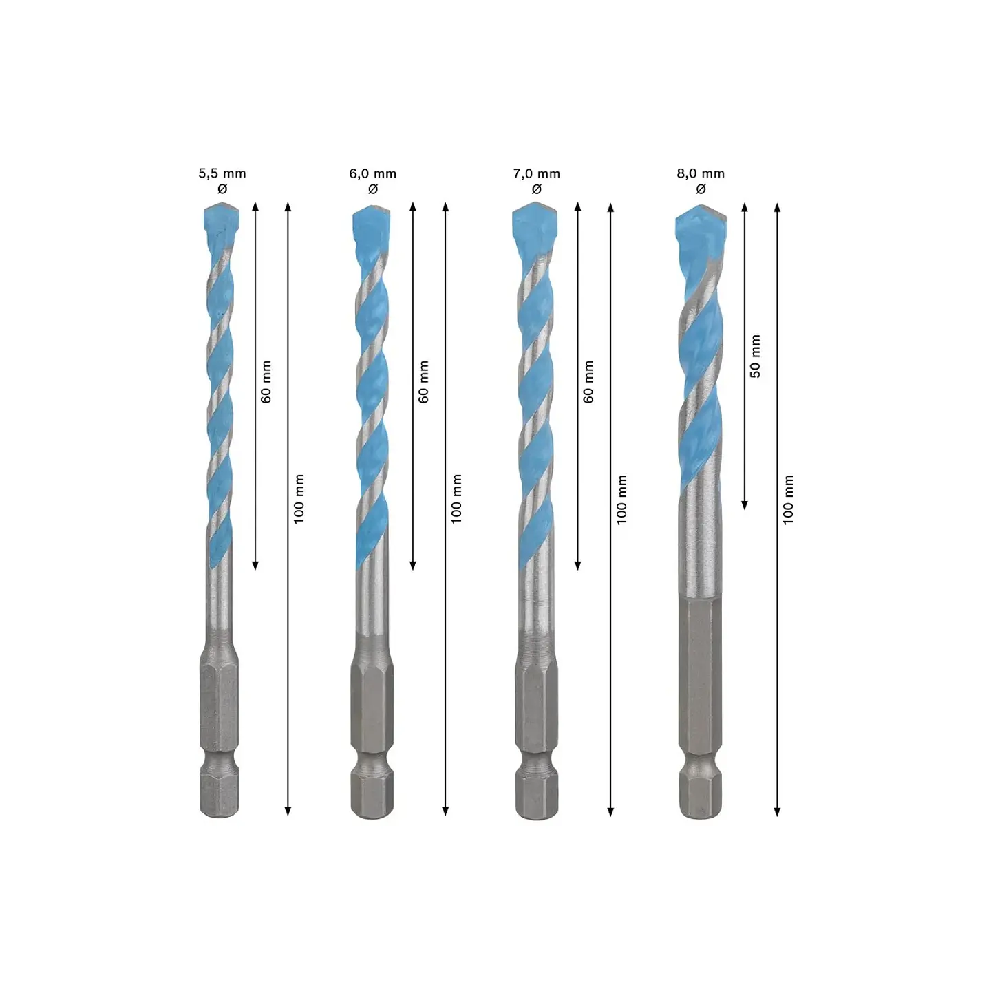 Conjunto de brocas EXPERT HEX-9 Multi Construction BOSCH  2