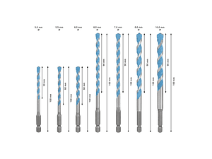 Conjunto de brocas EXPERT HEX-9 Multi Construction BOSCH