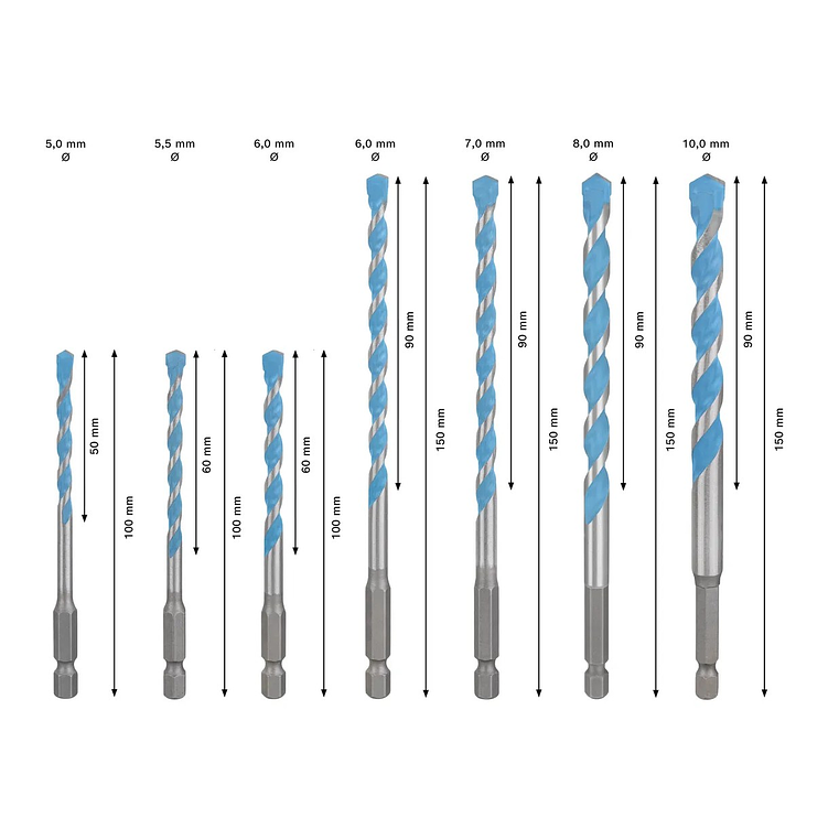 Conjunto de brocas EXPERT HEX-9 Multi Construction BOSCH 2