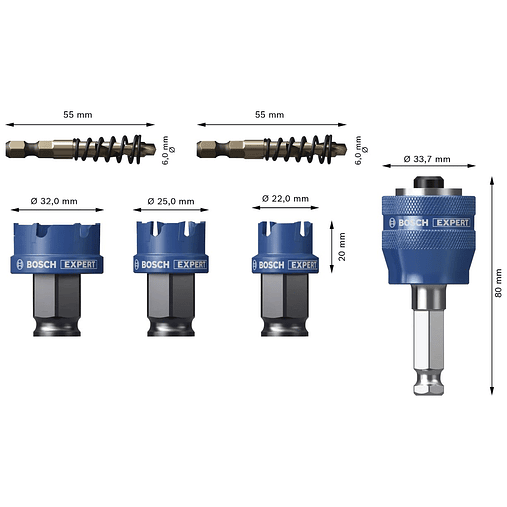Conjunto de serras craneanas universais EXPERT Sheet Metal PC Plus BOSCH  3