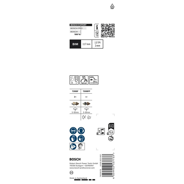 Conjunto de lâminas de serra vertical EXPERT Hardwood 2-side clean BOSCH  4