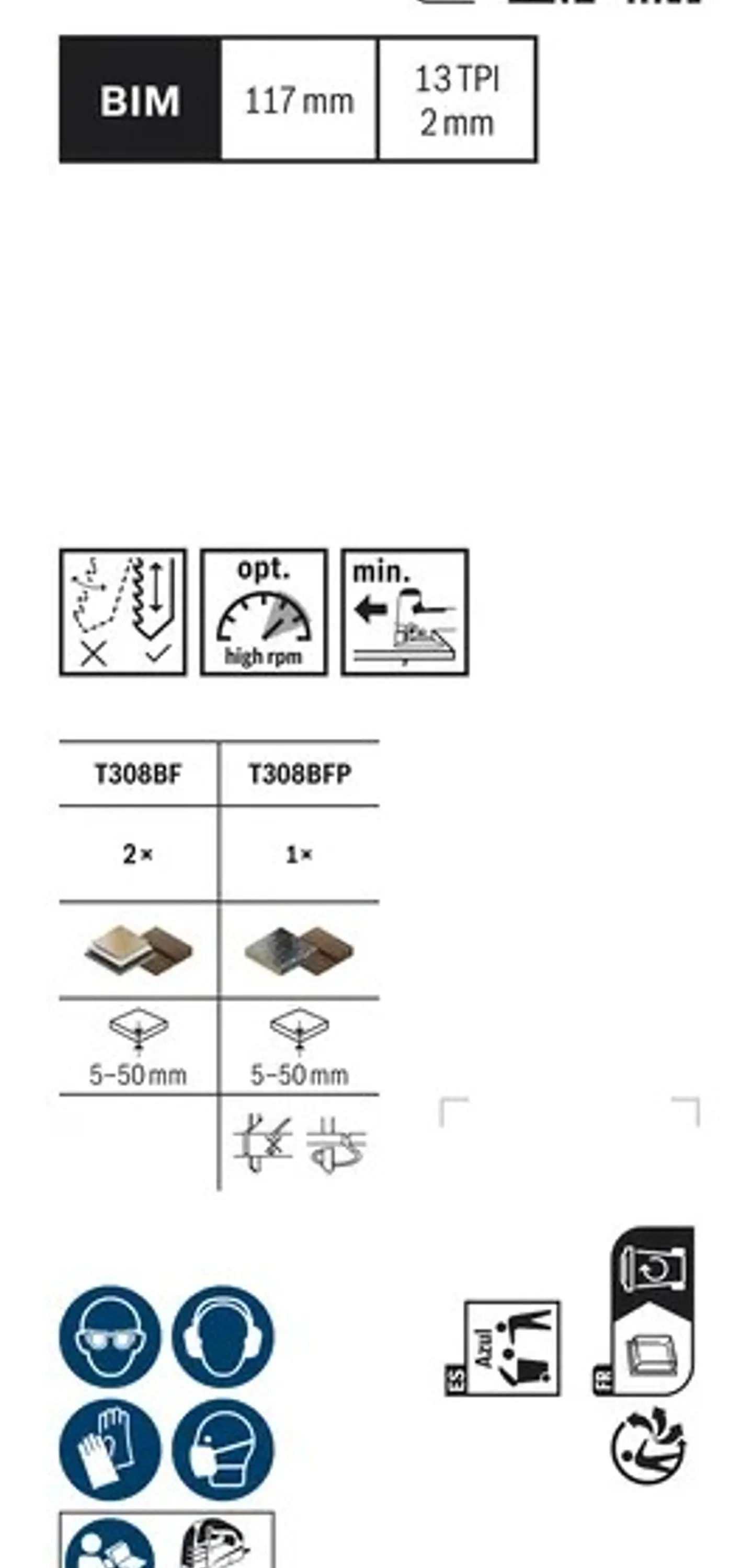 Conjunto de lâminas de serra vertical EXPERT Hardwood 2-side clean BOSCH  4